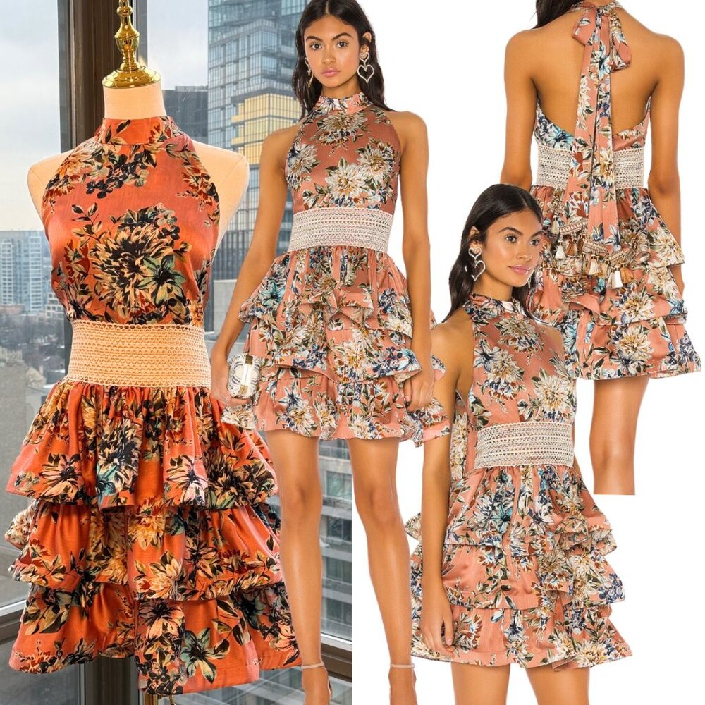 🆕 BRONX & BANCO 🧿 NWOT Bronty Mini Dress, Ties & Tassels, Multi - Sz L US 8